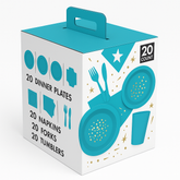 Caribbean Blue Tableware Kit - 20 Count